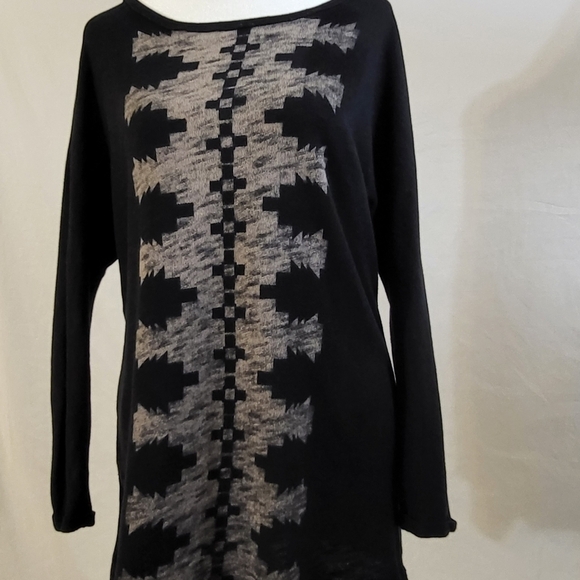 Women's Pull&Bear sweater small pre-owned used great blue patterned aztec - Picture 4 of 8